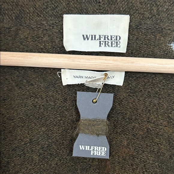 Aritzia Wilfred Free Deep Brown/Green Ballet Wrap Cardigan - Picture 9 of 9